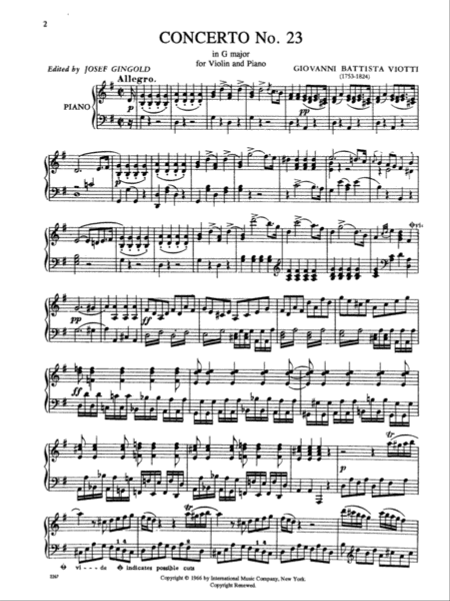 Concerto No. 23 In G Major Violin Solo scores gallery preview page 2