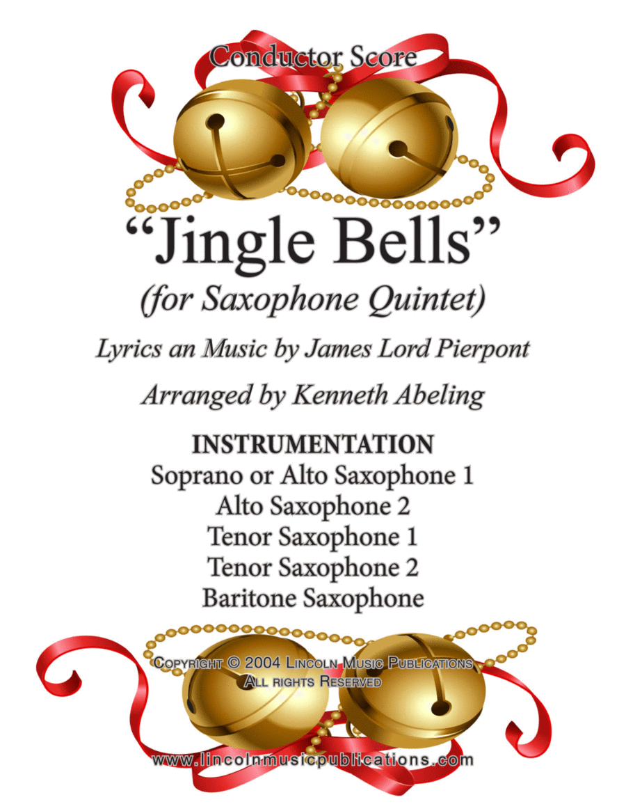 Jingle Bells (for Saxophone Quintet SATTB or AATTB) Saxophone Quintet scores gallery preview page 1