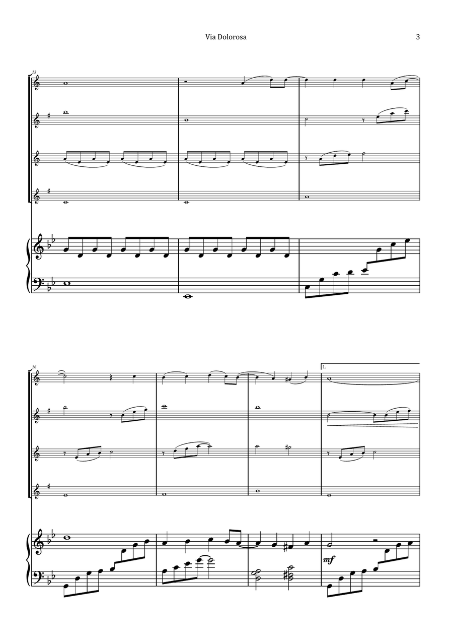 Via Dolorosa Saxophone Quartet scores gallery preview page 3