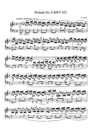 Bach Prelude and Fugue No. 6 BWV 851 in D Minor. The Well-Tempered Clavier Book I