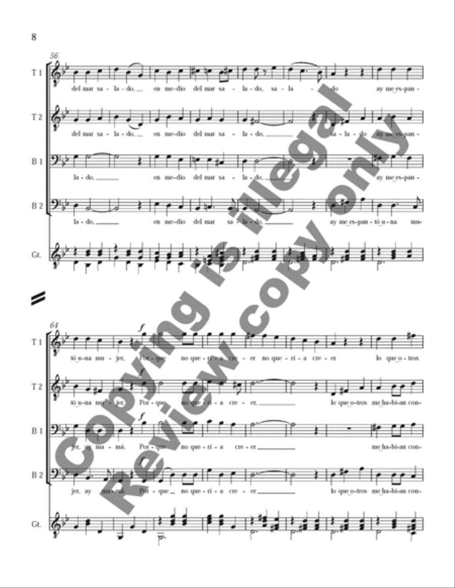 Three Mexican Folk Songs: 2. La Bruja TTBB scores gallery preview page 8