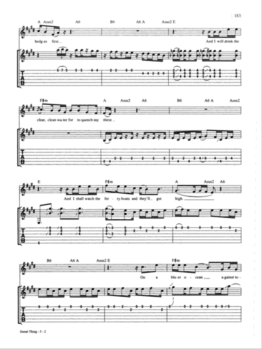 Sweet Thing Sweet Thing Guitar Tablature scores gallery preview page 2