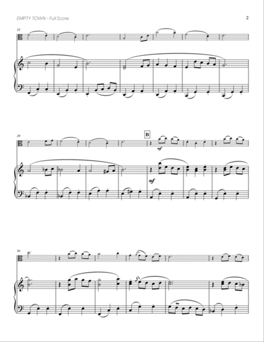 Empty Town (from DELTARUNE) (for Solo Viola with Piano Accompaniment) Piano Accompaniment scores gallery preview page 3