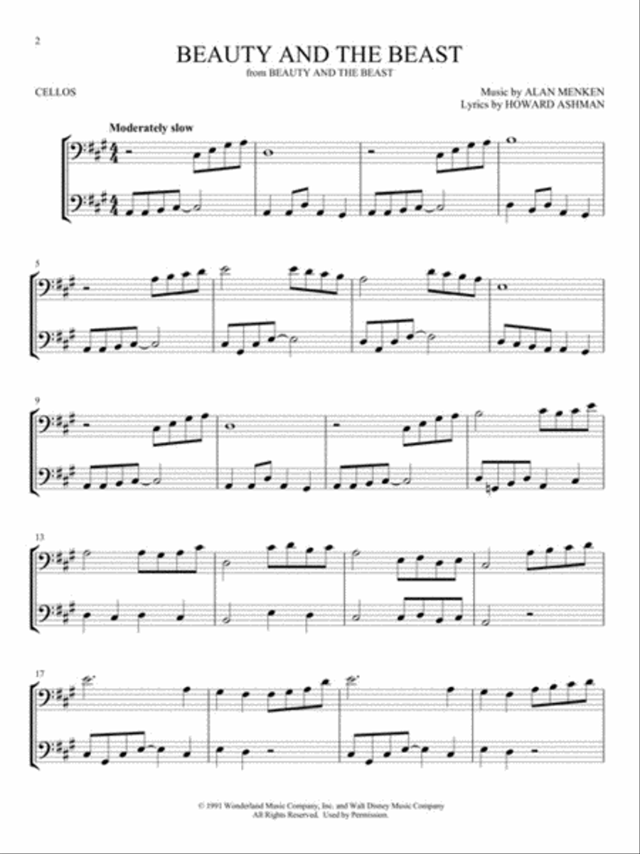 Disney Songs for Two Cellos String Duet scores gallery preview page 3