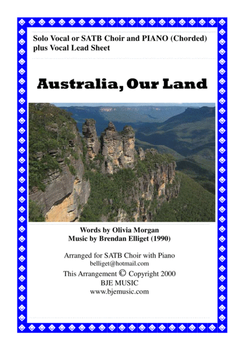 Australia, Our Land - SATB Choir or Solo Voice with Piano PDF image number null