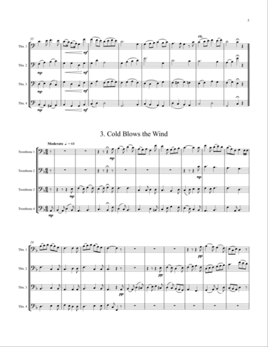 An English Folksong Suite Trombone Quartet scores gallery preview page 6