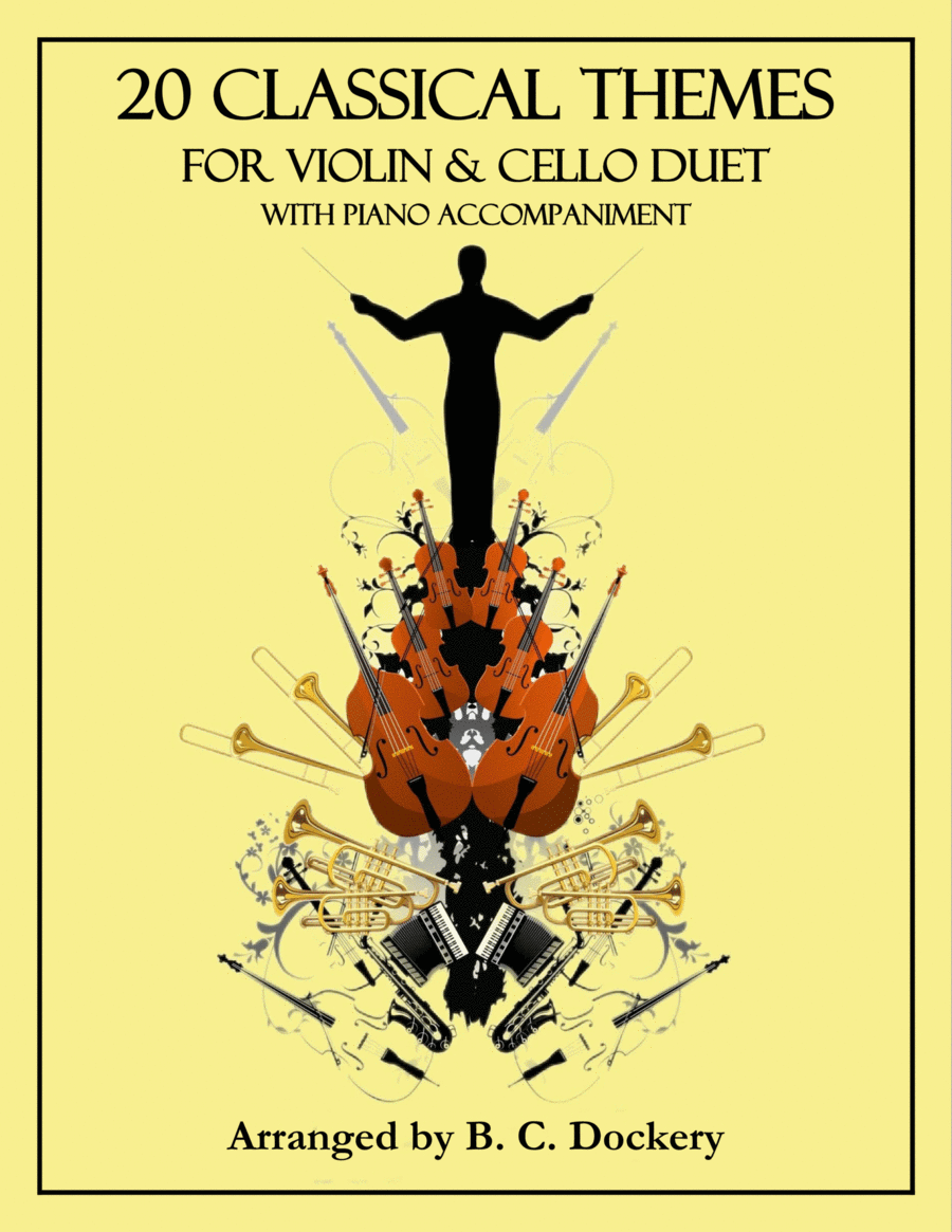 20 Classical Themes for Violin and Cello Duet with Piano Accompaniment Piano Trio scores gallery preview page 1