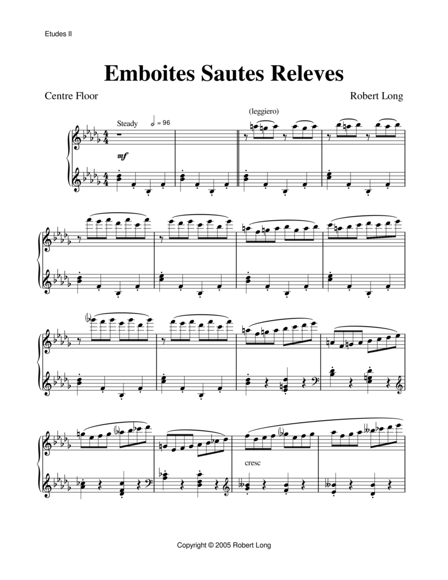 Ballet Piano Sheet Music: Emboites Sautes Releves from Etudes II Piano Method scores gallery preview page 1