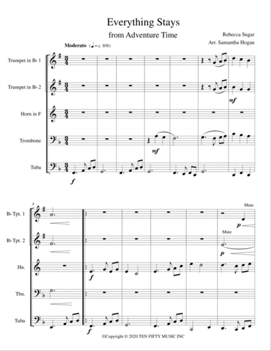 Everything Stays Brass Ensemble scores gallery preview page 2
