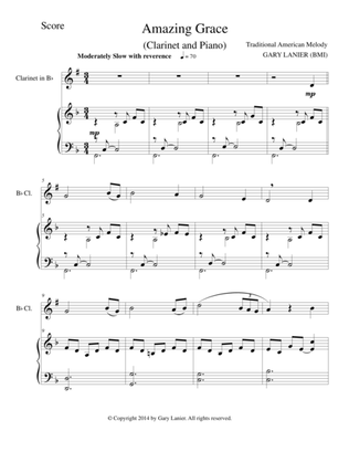 AMAZING GRACE (Bb Clarinet Piano and Clarinet Part)