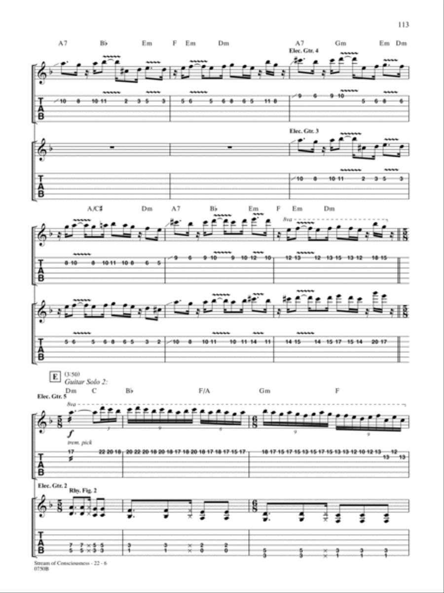 Stream of Consciousness Stream of Consciousness Guitar Tablature scores gallery preview page 6
