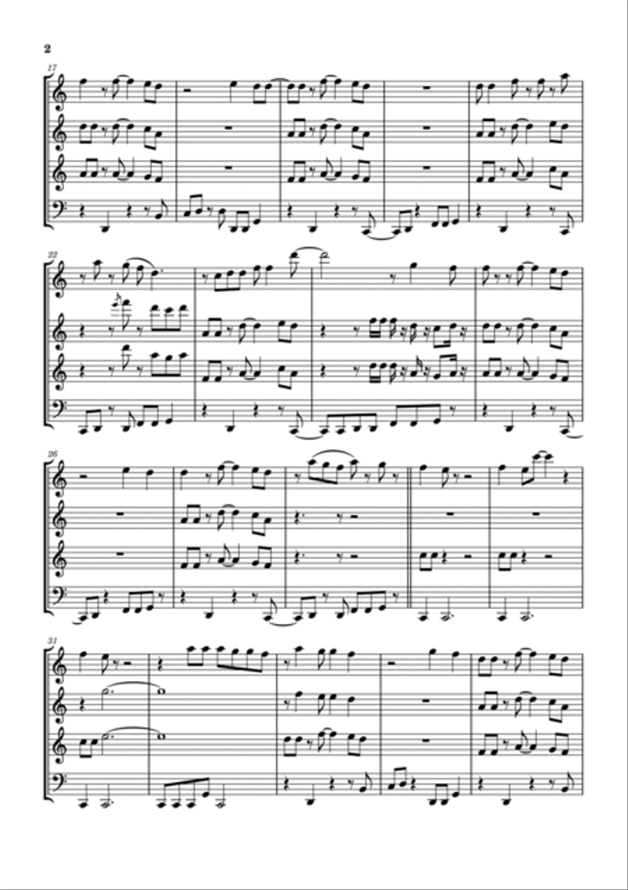 Shock The Monkey Shock The Monkey Woodwind Quartet scores gallery preview page 3
