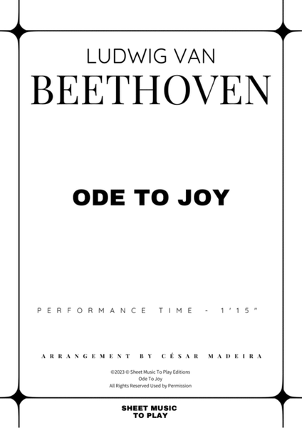 Ode To Joy - Easy Trombone Quartet (Full Score and Parts) image number null