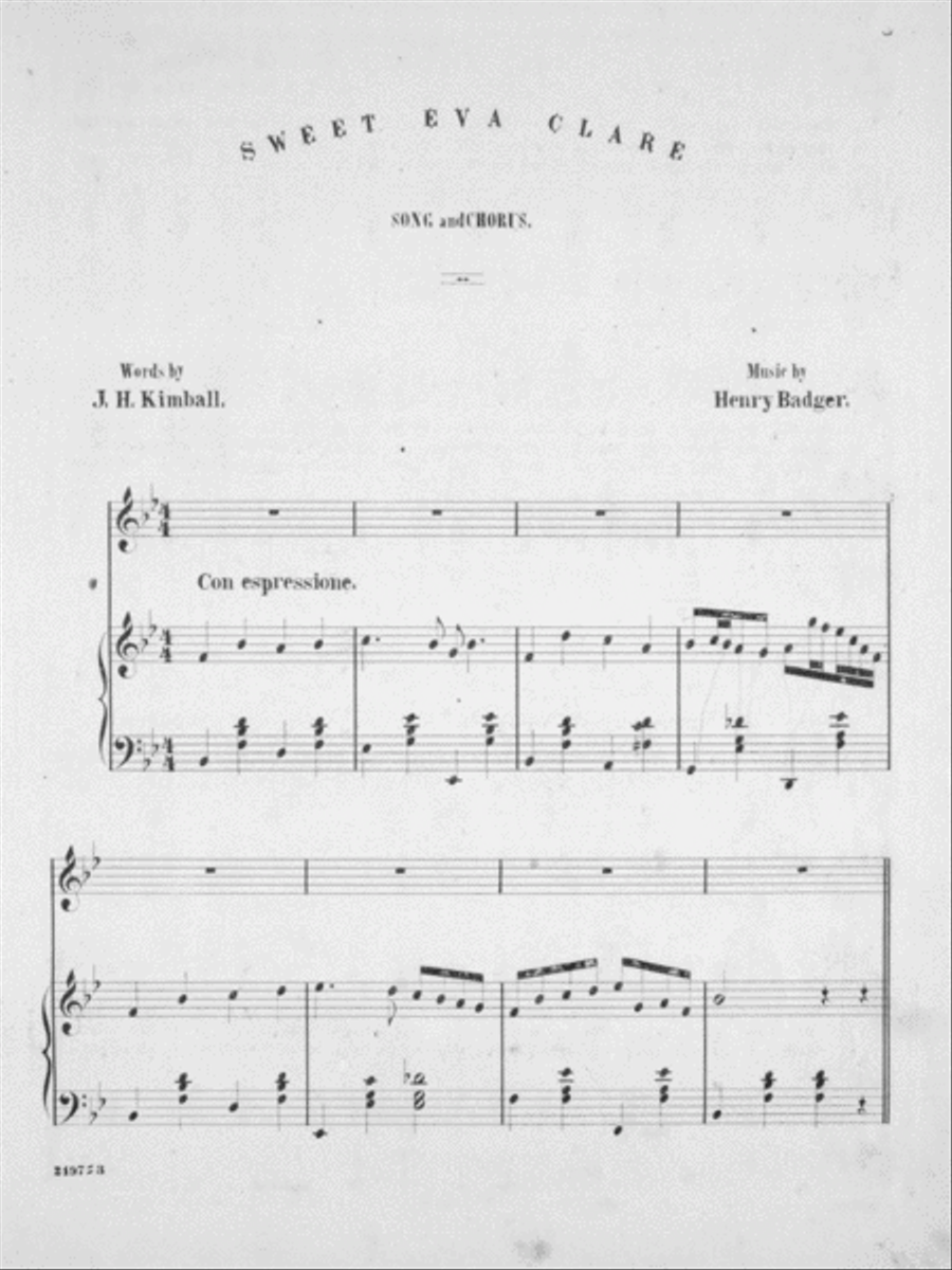 Sweet Eva Clara. Song & Chorus 4-Part scores gallery preview page 2