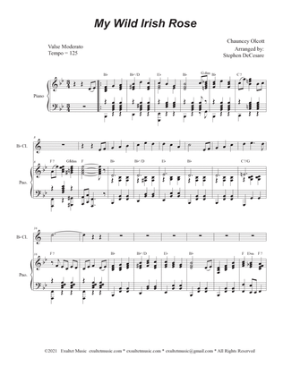 My Wild Irish Rose (Bb-Clarinet solo and Piano)