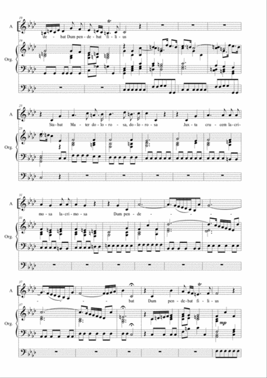 STABAT MATER - RV 621 - Arr. for Alto,and Organ 3 staff Voice scores gallery preview page 3