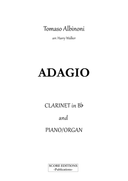 Adagio - Albinoni (for Clarinet in Bb and Piano/Organ) image number null