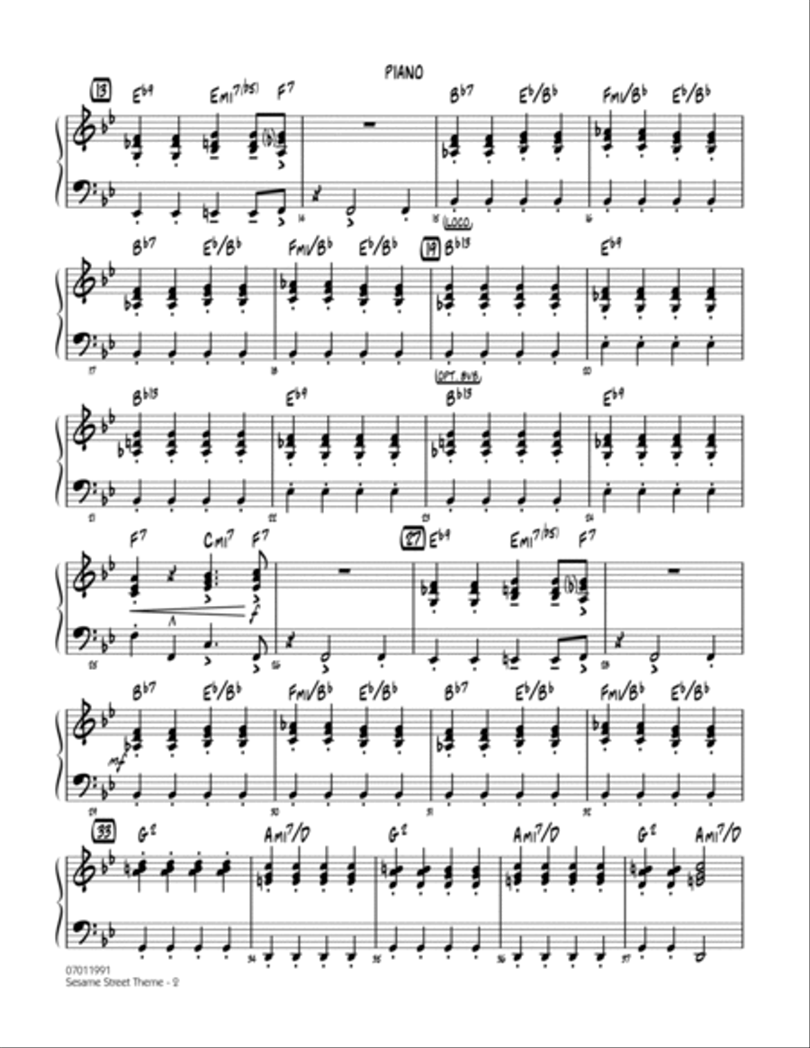 Sesame Street Theme - Piano Jazz Ensemble scores gallery preview page 2