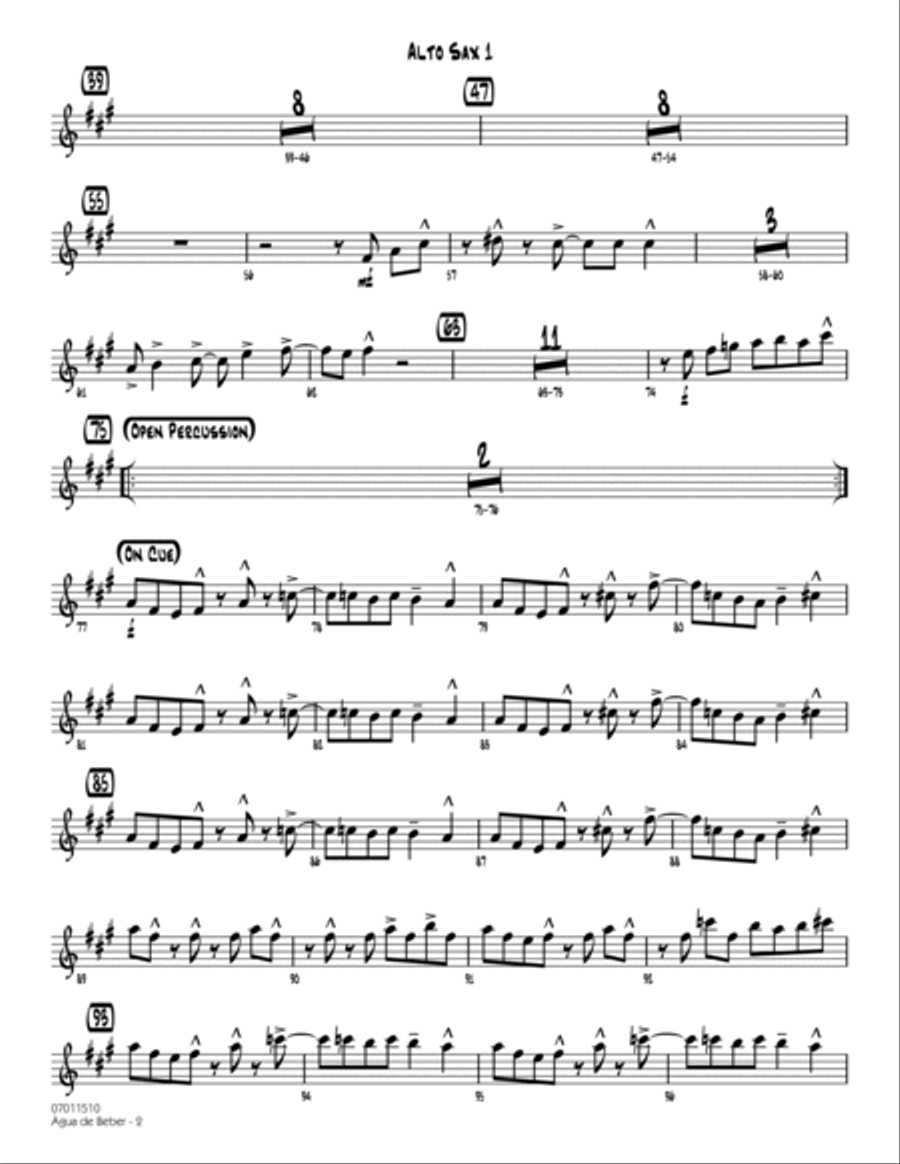 Agua de Beber (Water to Drink) - Alto Sax 1 Alto Saxophone scores gallery preview page 2