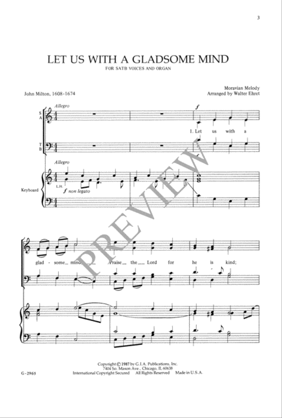Let Us with a Gladsome Mind 4-Part scores gallery preview page 4