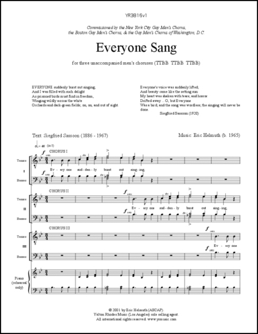 Everyone Sang! TTBB scores gallery preview page 1