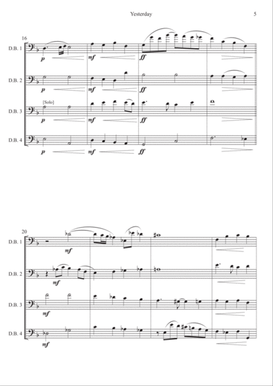 Yesterday Yesterday String Quartet scores gallery preview page 5