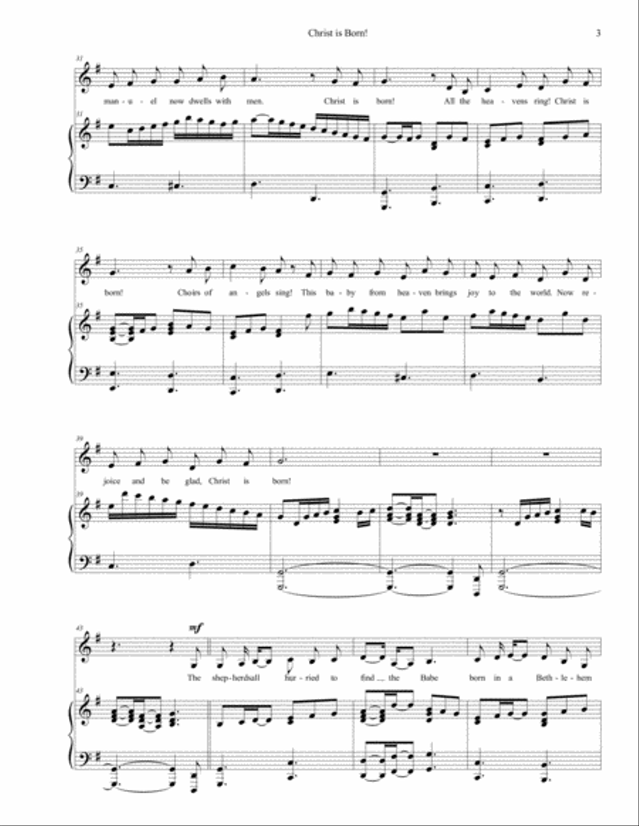 Christ is Born! Low Voice scores gallery preview page 5