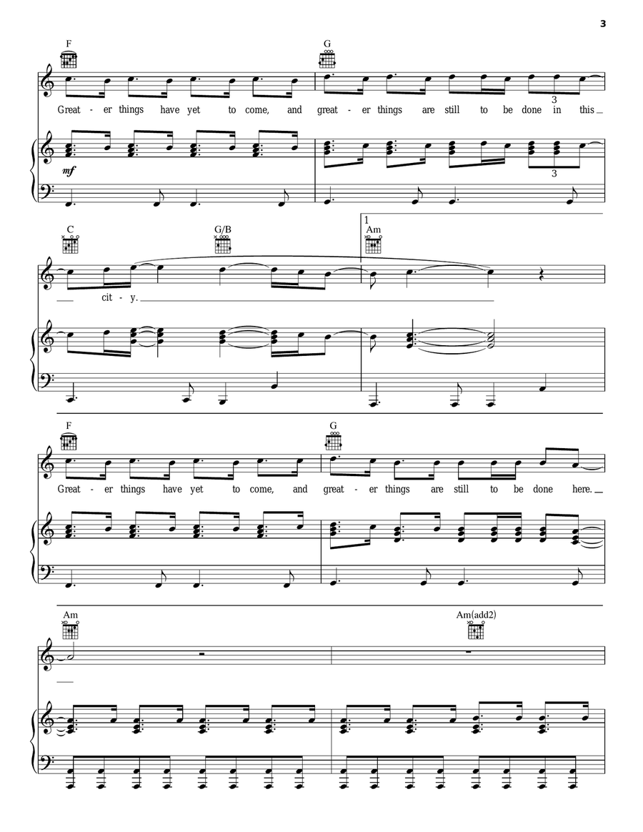 God Of This City Piano, Vocal, Guitar scores gallery preview page 3
