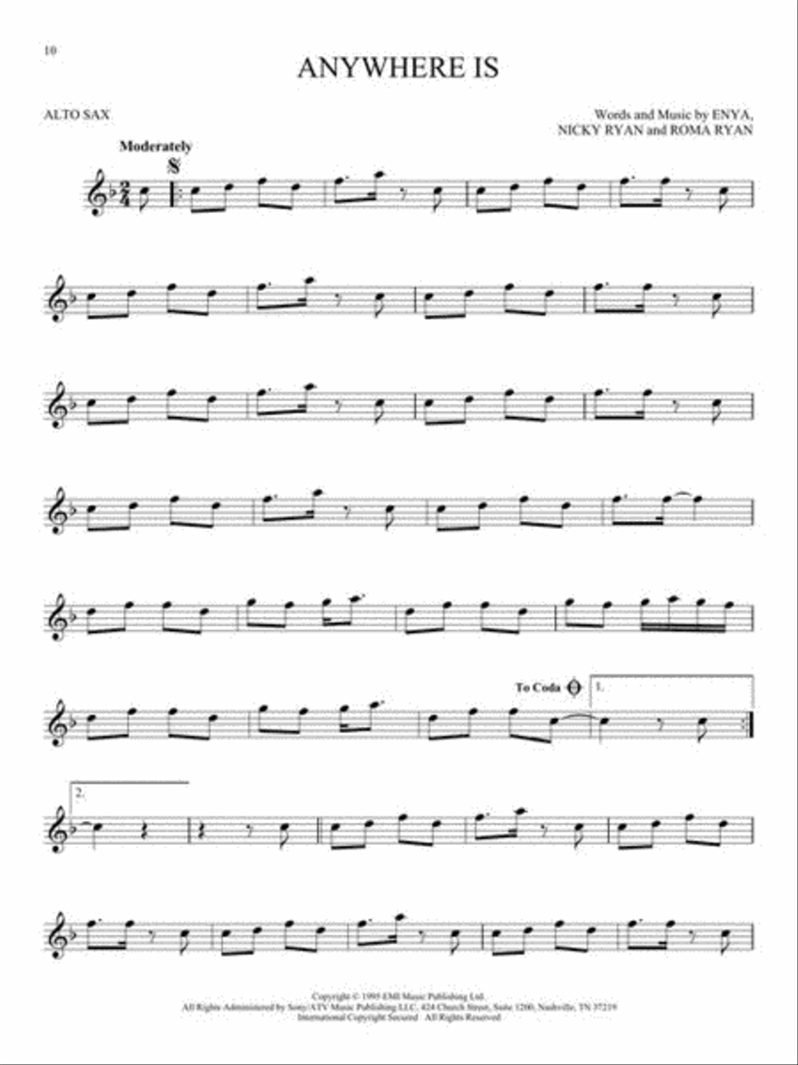 101 Most Beautiful Songs Alto Saxophone scores gallery preview page 5