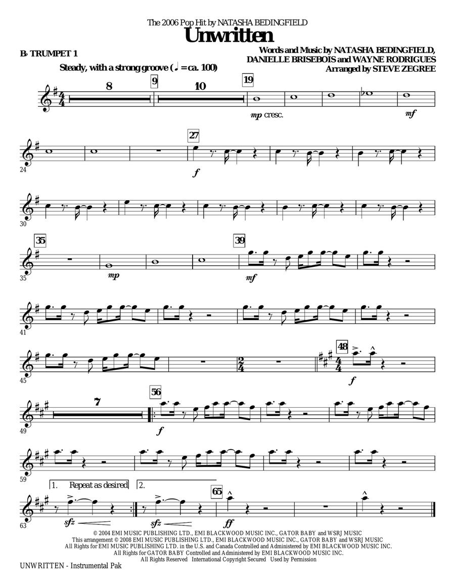 Unwritten - Trumpet 1