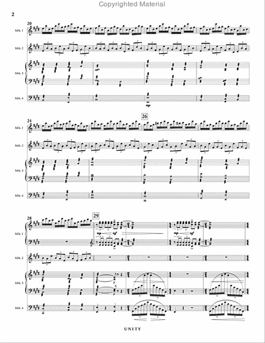 Unity (score & parts) Percussion Ensemble scores gallery preview page 3