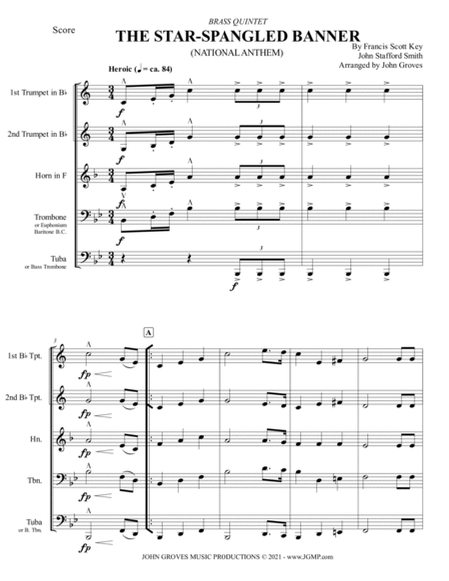 The Star-Spangled Banner (National Anthem) - Brass Quintet image number null