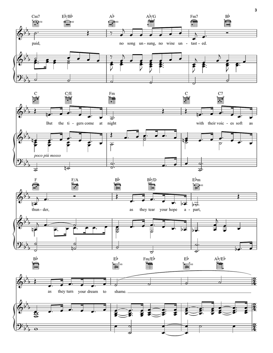 I Dreamed A Dream (from Les Miserables) Piano, Vocal, Guitar scores gallery preview page 3
