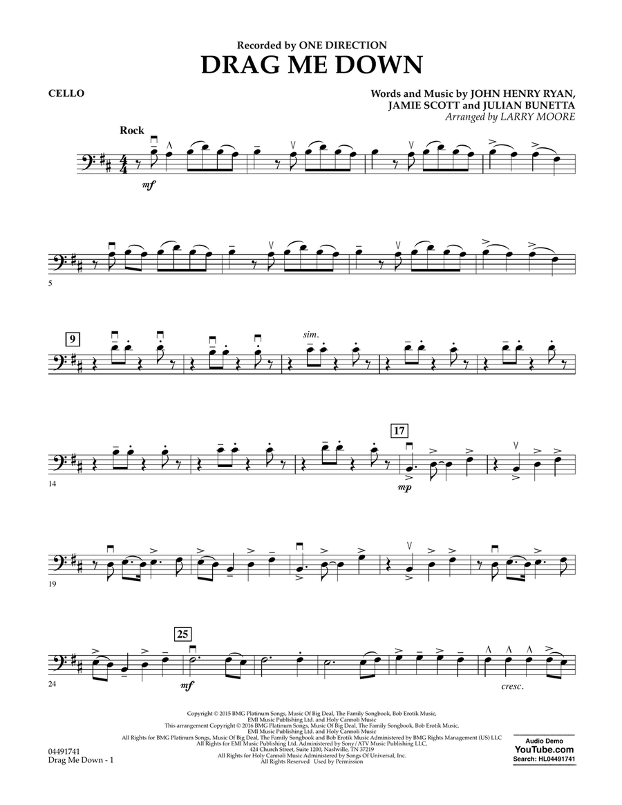 Drag Me Down - Cello