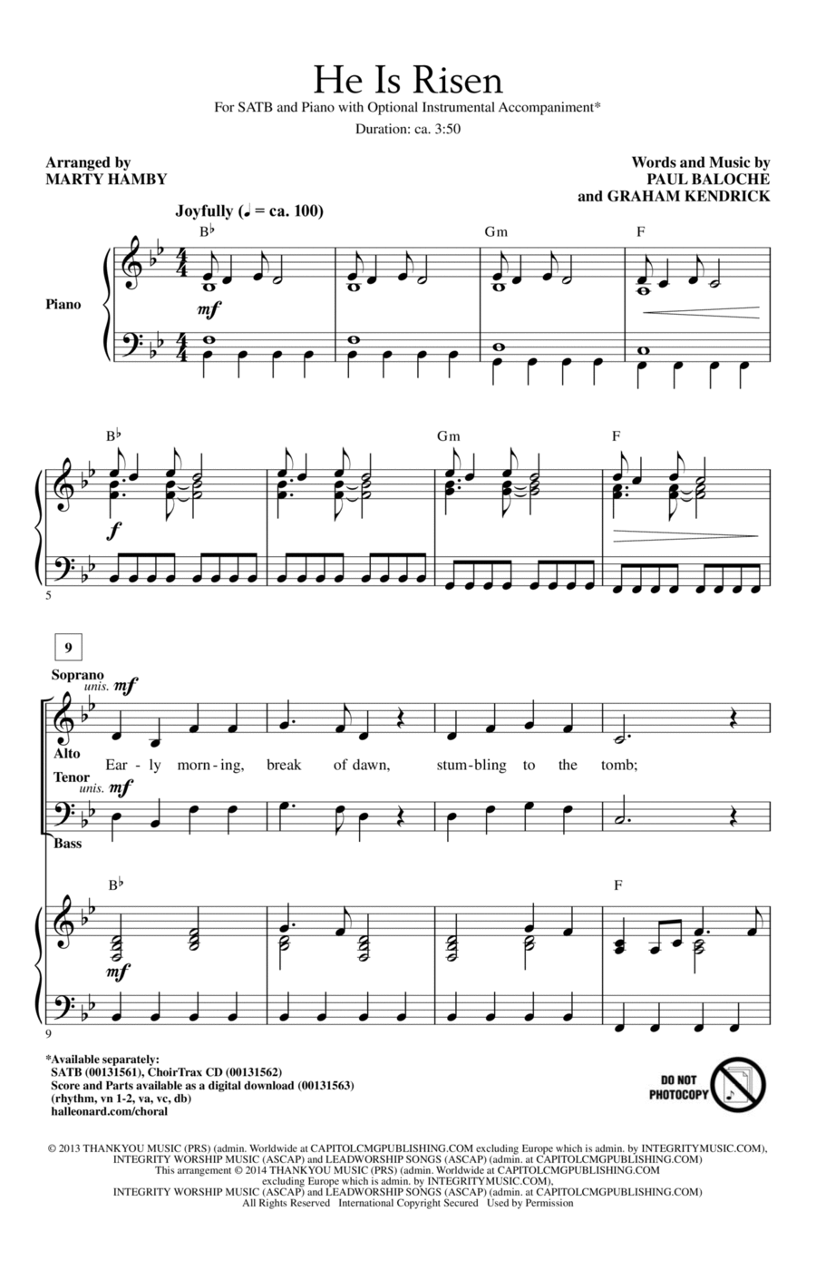 He Is Risen 4-Part scores gallery preview page 1