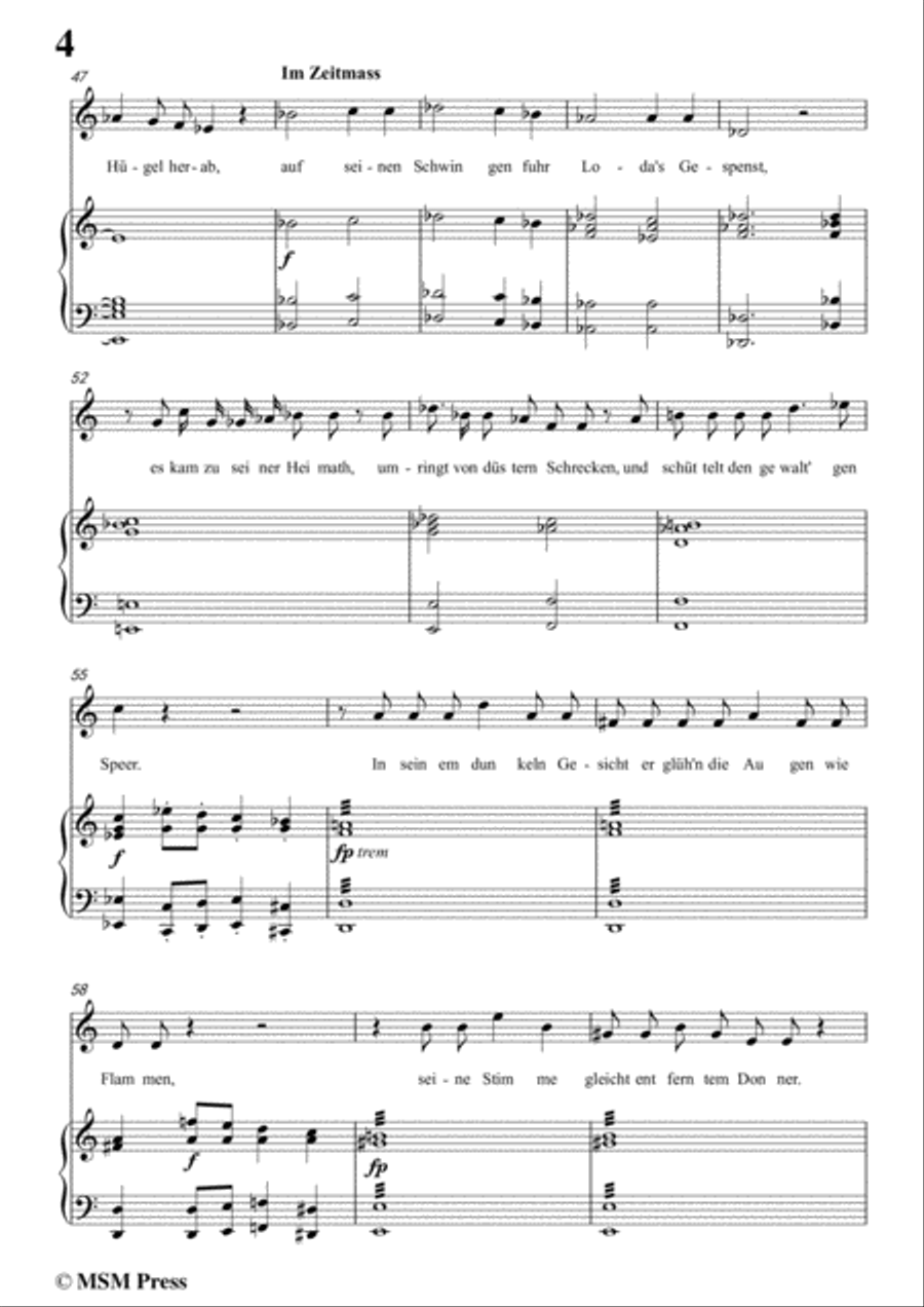Schubert-Loda’s Gespenst,in a minor,D.150,for Voice and Piano Voice Solo scores gallery preview page 6