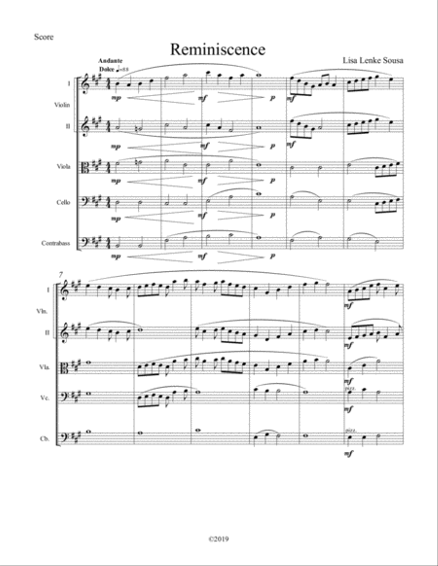 Reminiscence Reminiscence String Orchestra scores gallery preview page 2