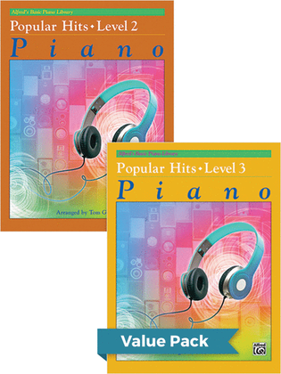Book cover for Alfred's Basic Piano Library: Popular Hits, Levels 2 & 3 (Value Pack)