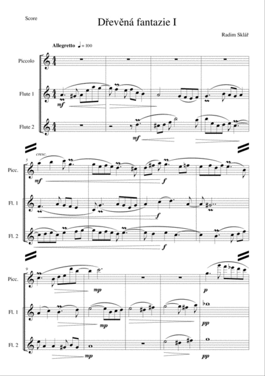 Wooden fantasy 1 Woodwind Trio scores gallery preview page 1