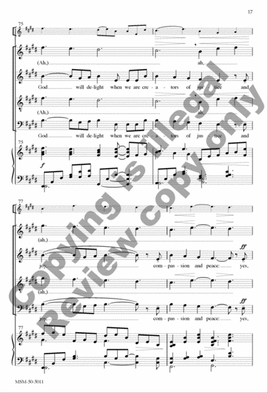 For Everyone Born (Choral Score) 4-Part scores gallery preview page 35
