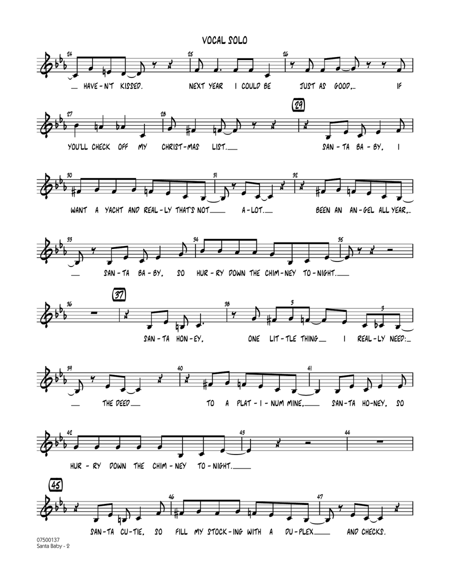 Santa Baby - Vocal Solo Santa Baby - Vocal Solo Jazz Ensemble scores gallery preview page 2