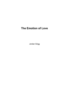 Book cover for The Emotion of Love Score and parts