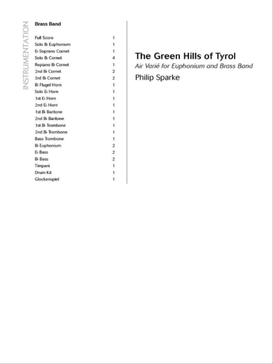 The Green Hills of Tyrol Brass Band scores gallery preview page 2