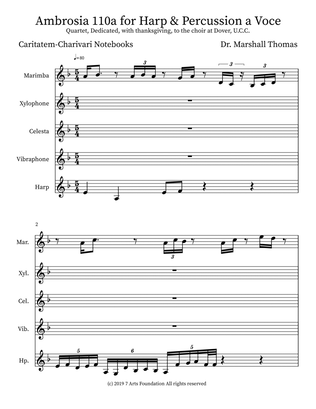 Ambrosia 110a for Harp & Percussion a Voce