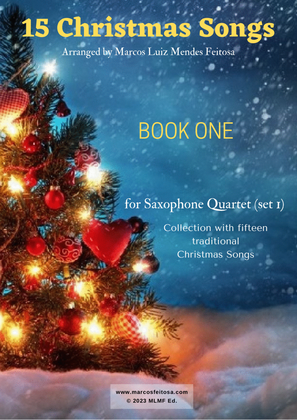 Book cover for 15 Christmas Songs (BOOK 1) - Saxophone Quartet (set 1)