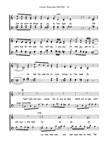 As Time Goes By: SATB Vocals