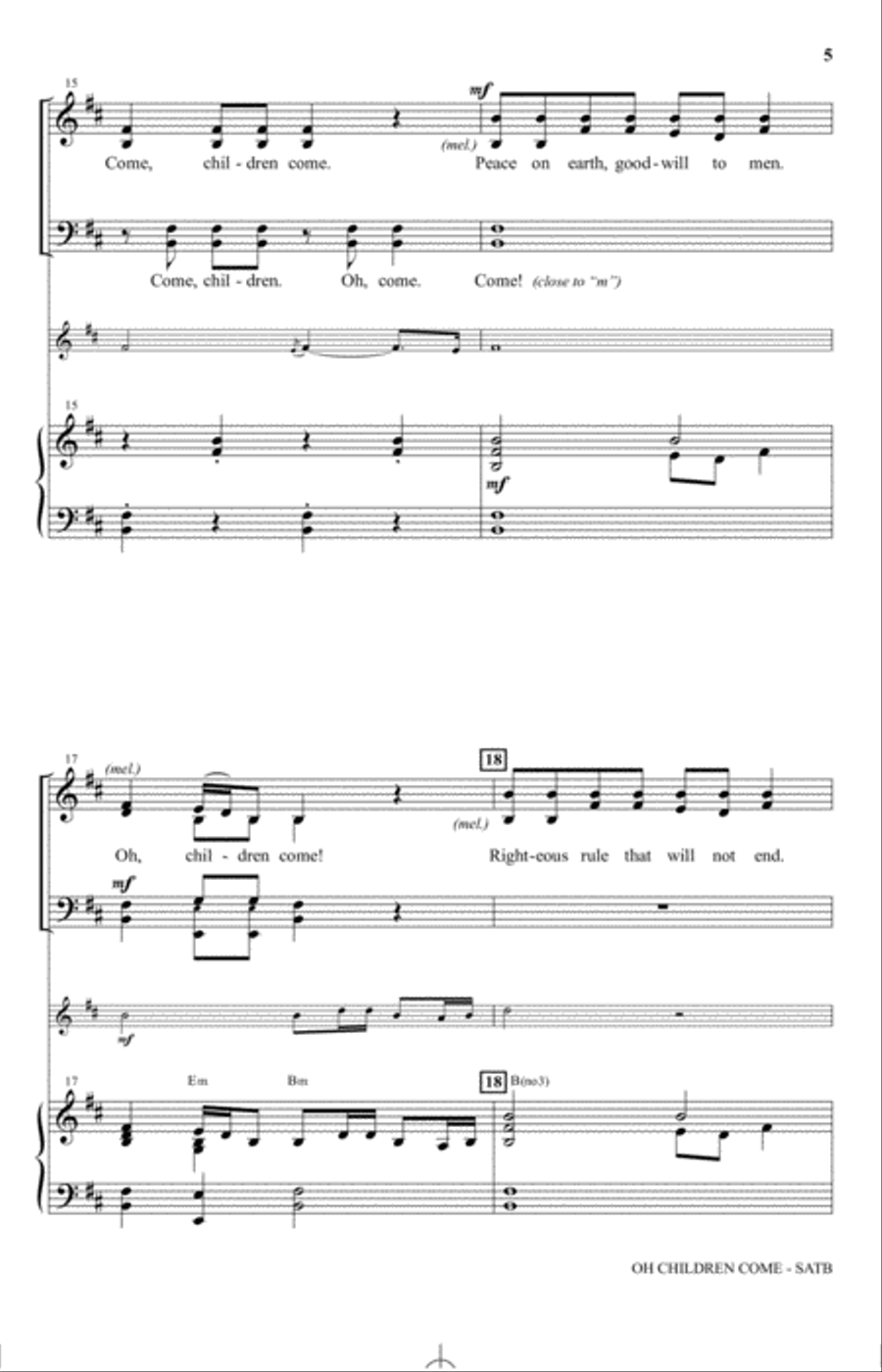 Oh Children Come 4-Part scores gallery preview page 4