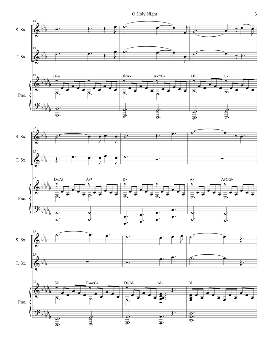 O Holy Night (Duet for Soprano and Tenor Saxophone) Woodwind Duet scores gallery preview page 4