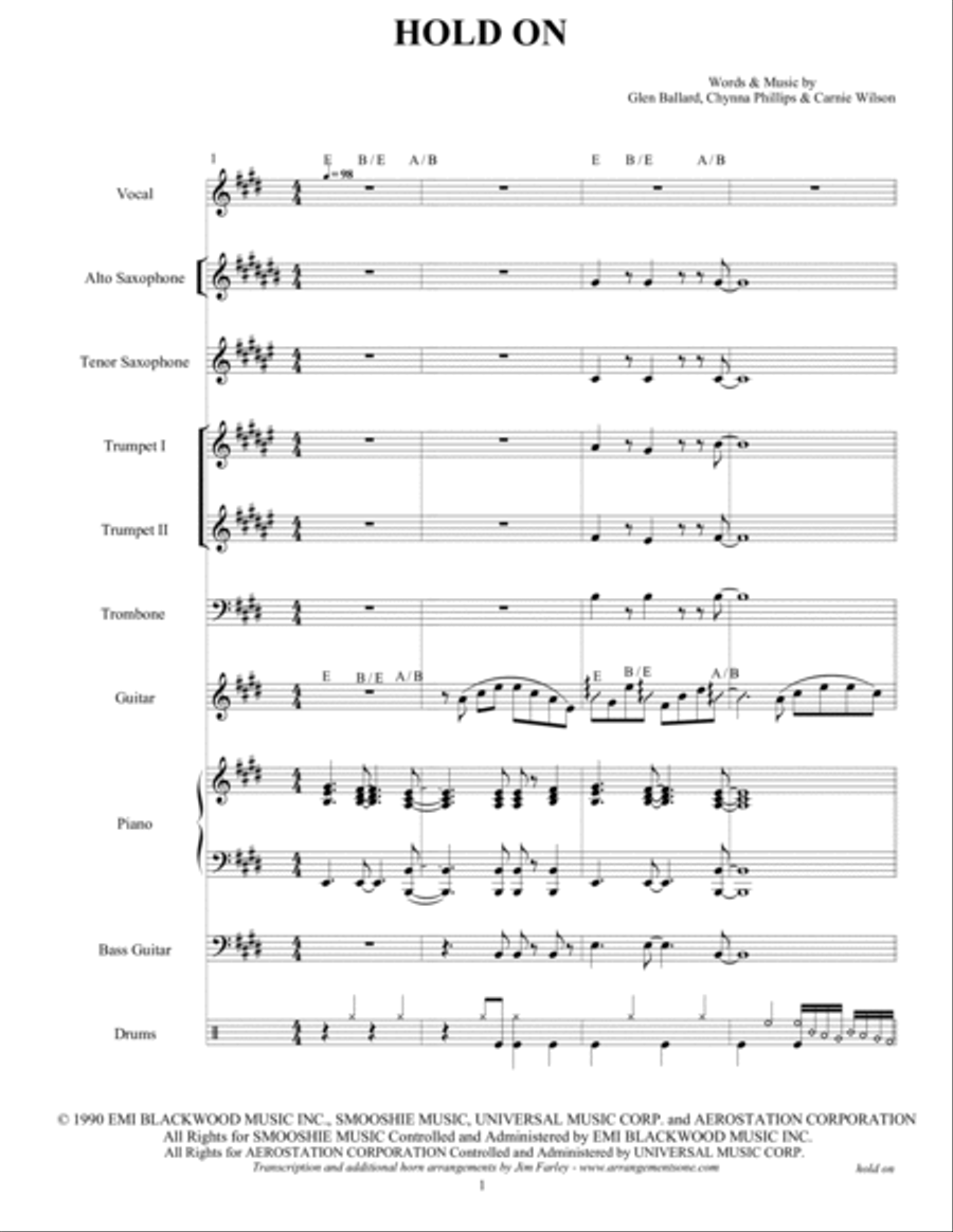Hold On Large Ensemble scores gallery preview page 3