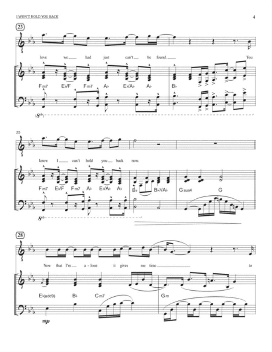 I Won't Hold You Back Voice scores gallery preview page 4